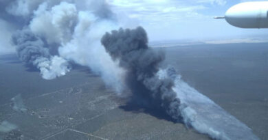 Firefighters battling dangerous conditions as mercury soars above 40